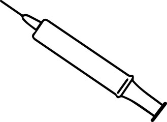 Hand drawn injection Syringe Plastic medical syringe needle icon