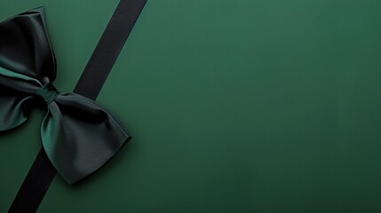 Father's Day Green and Black Background: Demonstrating the Unique Charm of Father's Calm and Firm Temperament with Green - and - Black Tones