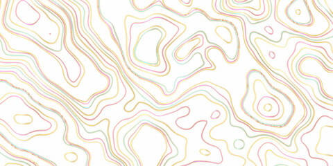 Abstract wavy curve geography topography lines contours map background. Topography white wave lines vector background. 