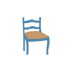 Wooden chair vector illustration on white background