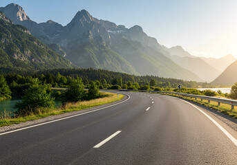 Fototapeta premium Scenic Mountain Road at Sunset