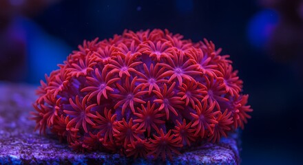 Crimson Coral Bloom: Underwater Jewel AI Generated
