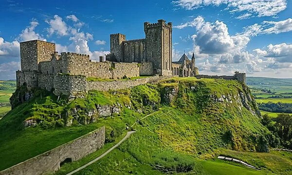 rock of cashel under clear skies video ireland landscape