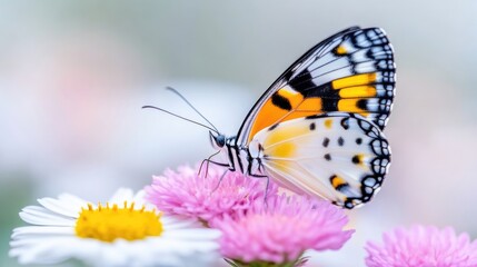 Obraz premium Beautiful butterfly on flowers