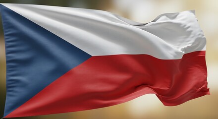 Obraz premium Czech Flag: A Majestic Flutter of Red, White, and Blue AI Generated