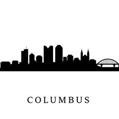 Columbus Skyline Silhouette - Vector Illustration