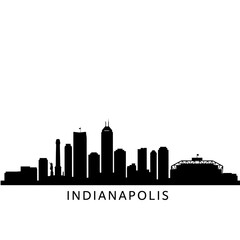 Fototapeta premium Indianapolis Skyline Silhouette - Vector Illustration