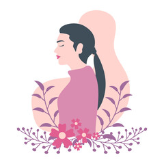 International Women's Day Illustration With Floral