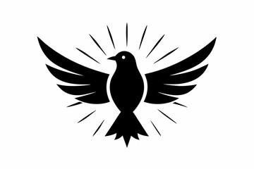 radiant dove icon Pentecost silhouette vector.