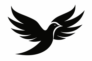 holy spirit dove silhouette vector illustration.