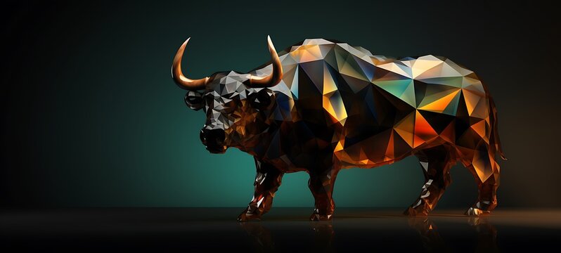 abstrak mozaic color of mammoth minotaur in drakness, ai generative