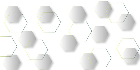 Fototapeta premium Luxury hexagonal abstract black metal background with golden light lines. Dark 3d geometric texture illustration. Black Hexagonal Pattern Metallic background with black and gold 3d