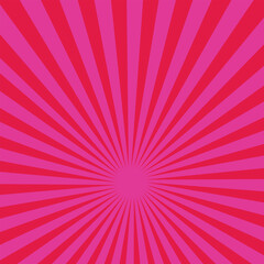 Pop art pink dotted background. Retro backdrop with sun rays in comic book style.
