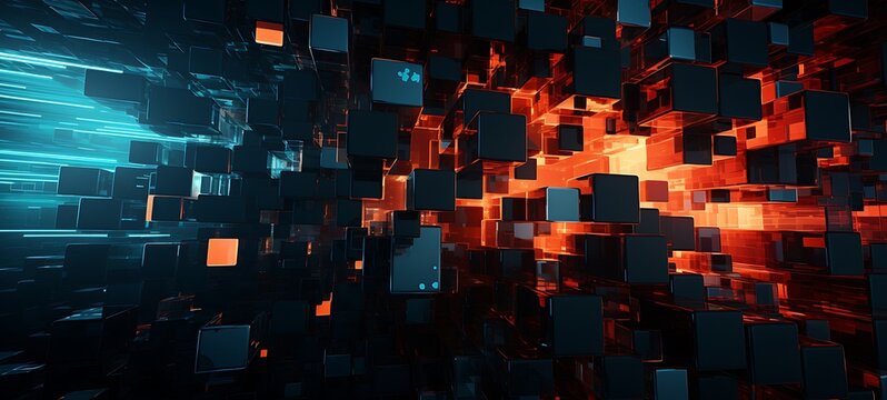 abstrak mozaic color of Kijin in drakness rainbow, ai generative