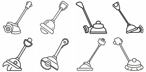 Brush Cutter – Outline Coloring Book Line Art Set

