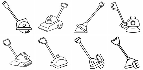 Brush Cutter – Outline Coloring Book Line Art Set

