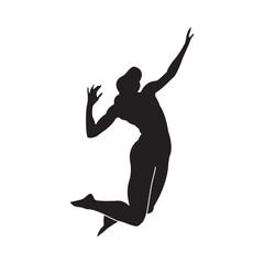 beach volley women siluet.