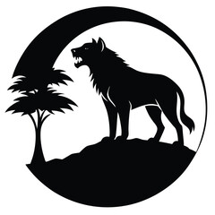 Obraz premium Hyena vector silhouette Single collection 