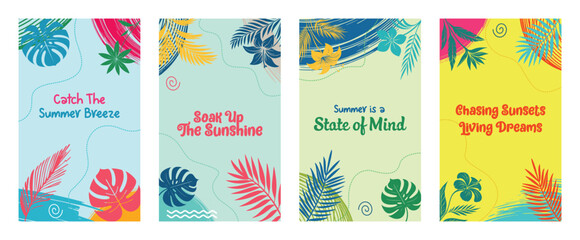 colorful summer poster with text. summer poster background