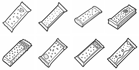 Granola Bar – Outline Coloring Book Line Art Set