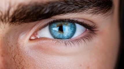 Obraz premium Close-up of a piercing blue eye