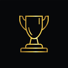 gold color trophy icon, flat, design, vector, illustrations, education, style, trendy, collections
