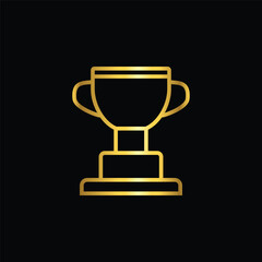 gold color trophy icon, flat, design, vector, illustrations, education, style, trendy, collections
