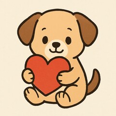 puppy with heart