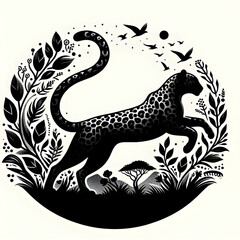 leopard print on a white background