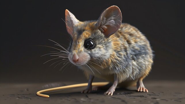 3D model of a multi-colored fat-tailed dunnart