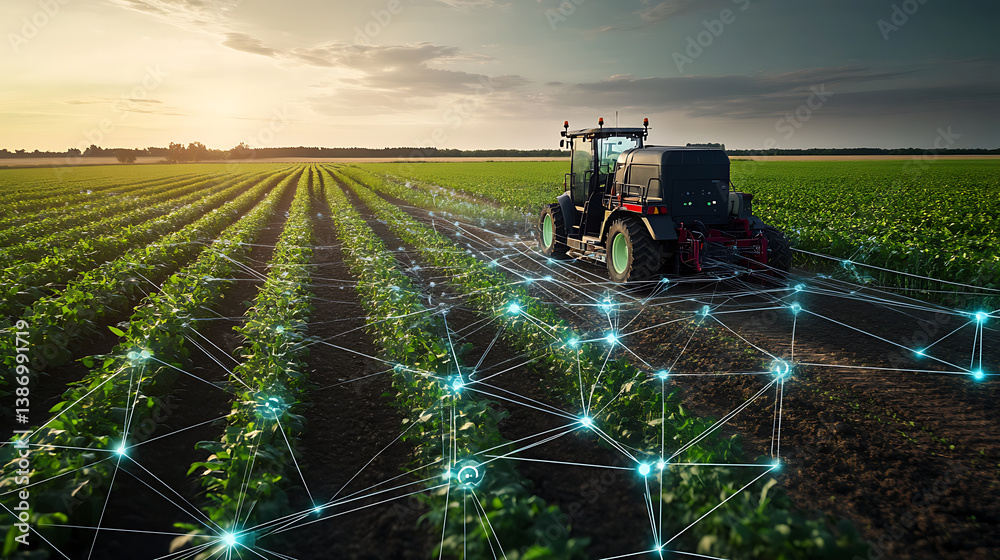 Poster an ai powered system enhancing precision agriculture by analyzing soil conditions, crop health, and 