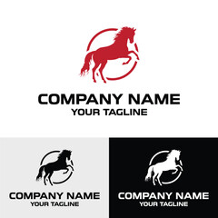 Abstract modern horse vector logo design template