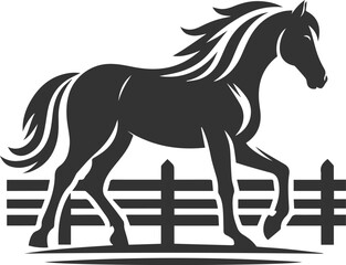 Horse animal vector black