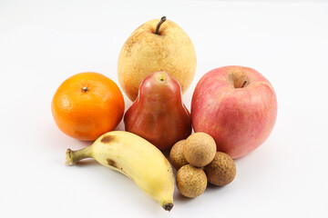 Pile of mixed fruits in natural composition