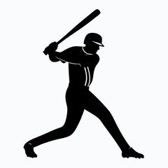 baseball player Silhouette , baseball player vector