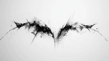 Fototapeta premium Abstract Black and White Digital Art with Dynamic Brush Strokes