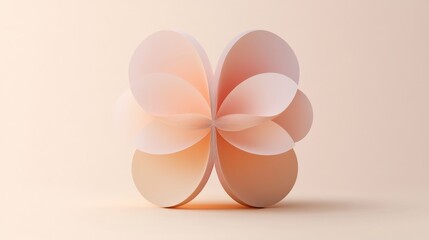 Soft Pastel Flower Shape Crafted from Paper on Light Background