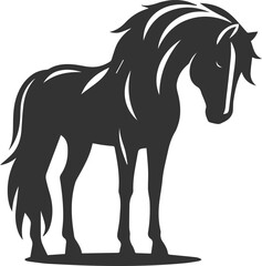 Horse animal vector black