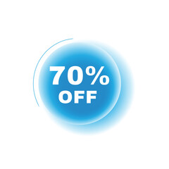 70 percent off, speech bubble modern circle design. Banner or announcement element. vector sign isolated.