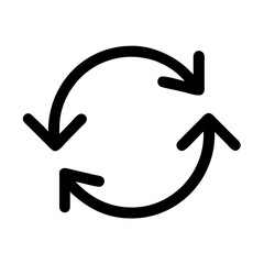 Circular Arrows Representing Refresh or Repeat Icon Design