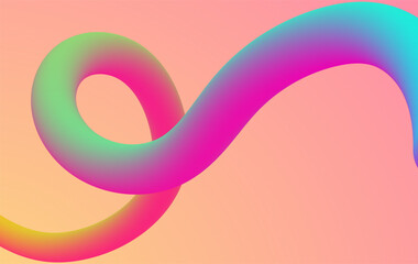 The gradient line. Liquid art of colorful shapes.   Modern colorful design of graceful shapes. Dynamic color flow. A design element