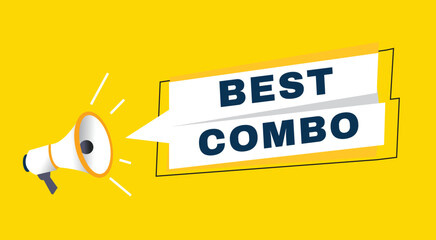 Best combo banner announce flat design graphic element. Poster or marketing symbol.