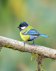blue tit on branch