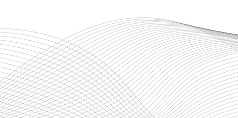 Thin wavy curve line vector background. Curve wave seamless pattern background. Black and grey wave curve lines motion vector background. Black Wavy Lines Isolated on White Abstract Background Design