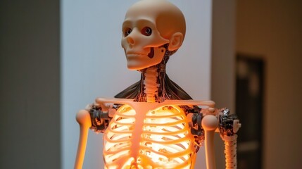Anatomical Model of Skeleton with Illuminated Internal Structure