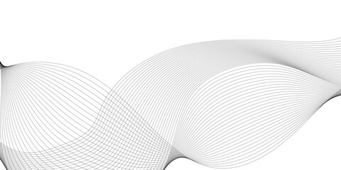 Fototapeta premium Thin wavy curve line vector background. Curve wave seamless pattern background. Black and grey wave curve lines motion vector background. Black Wavy Lines Isolated on White Abstract Background Design