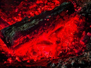 actively smoldering embers of fire