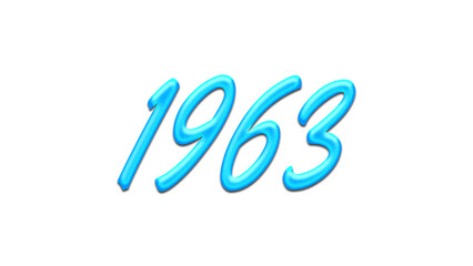 Glowing blue effect of number 1963 on white background.