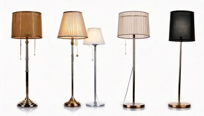 Floor lamp set, collection, on white backround