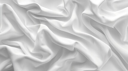 Fototapeta premium A white fabric with a pattern of white lines. The fabric is folded and has a smooth texture